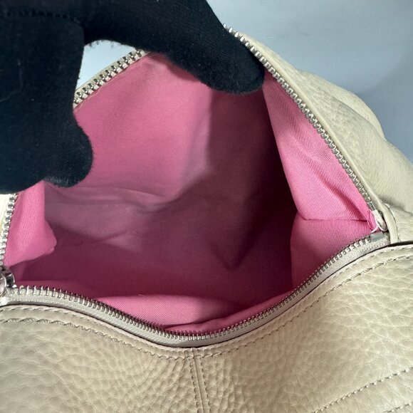 Coach F13731 Soho Pleated Ivory Pebbled Leather Hobo Shoulder Bag - Picture 10 of 13